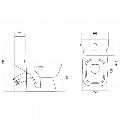 Унитаз компакт Santek Нео Лайт 1.WH30.2.409 с сиденьем Микролифт