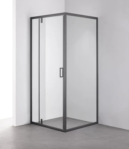 Душевой уголок Olive's Duero 100х100 DR-100CS-SH-GB профиль Черный матовый стекло прозрачное