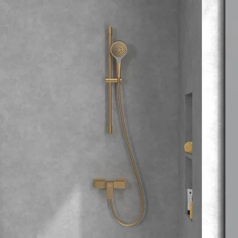 Смеситель для душа Villeroy&Boch Architectura Square TVS12500100076 цвет Золото сатинированное