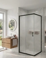 Душевой уголок Maybah Glass MGY-1878-6 1000х800х1950 раздвижной+глухой профиль Черный стекло сатиновое
