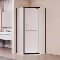Душевой уголок RGW Passage (Пассаж) PA-081B 90х90 35088199-24 профиль Черный стекло матовое-сатинат