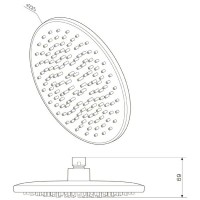 Верхний душ AM.PM Gem F0590000 Хром латунь на стену