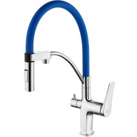 Смеситель для кухни Lemark Comfort LM3074C-Blue Хром Синий латунь
