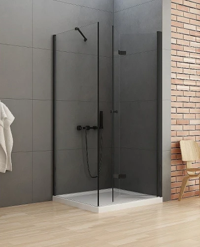 Душевой уголок New Trendy New Soleo Black 70х120 R D-0237A/D-0149B профиль Черный стекло прозрачное