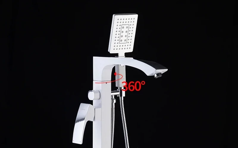 Смеситель для ванны Gappo G07 G3007-8 Белый Хром латунь на пол