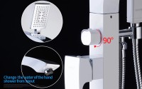 Смеситель для ванны Gappo G07 G3007-8 Белый Хром латунь на пол однорычажный