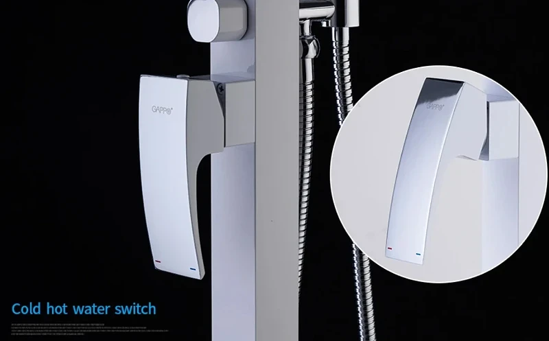 Смеситель для ванны Gappo G07 G3007-8 Белый Хром латунь на пол
