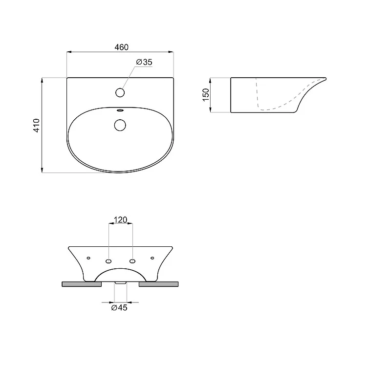 Раковина Lavinia Boho Bathroom Sink 46 33311074 цвет Черный матовый