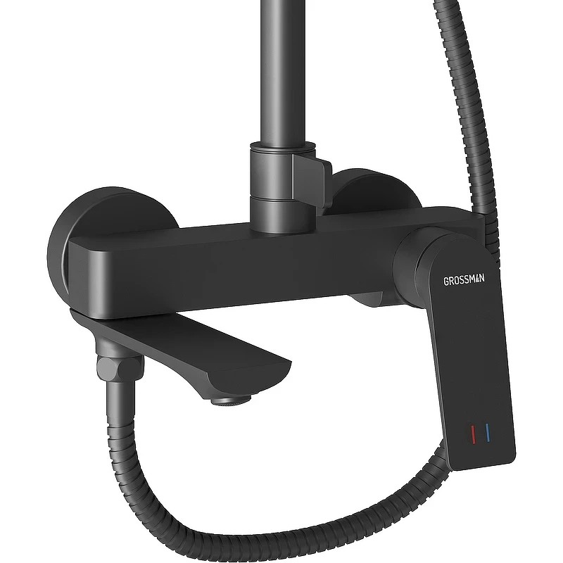 Душевая система Grossman Galaxy 500.K35.01.210 Черная матовая латунь на стену