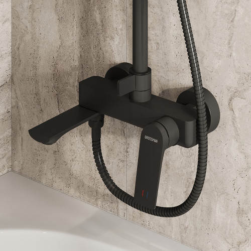 Душевая система Grossman Galaxy 500.K35.01.210 Черная матовая латунь на стену