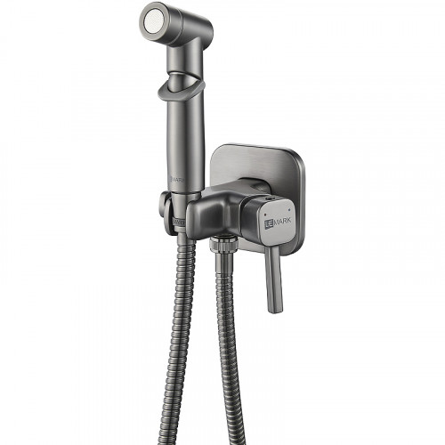 Гигиенический душ со смесителем Lemark Solo LM7165GM Графит латунь на стену