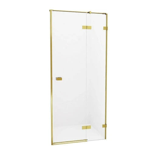 Душевая дверь New Trendy Avexa Gold 90 R EXK-1717 профиль Брашированное золото стекло прозрачное