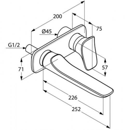 Смеситель для раковины Kludi Ambienta 532450575 Хром латунь встраиваемый