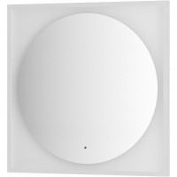 Зеркало Defesto Eclipce 80х80 DF 2228R с подсветкой 18W-4500К/в багетной раме/ИК - выключатель/Нейтральный белый свет/Белая рама