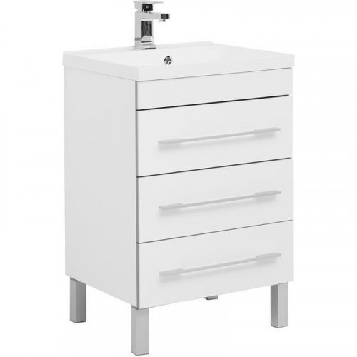 Тумба с раковиной Aquanet Верона 58 287668 Белая МДФ / ЛДСП