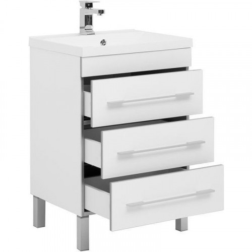 Тумба с раковиной Aquanet Верона 58 287668 Белая МДФ / ЛДСП
