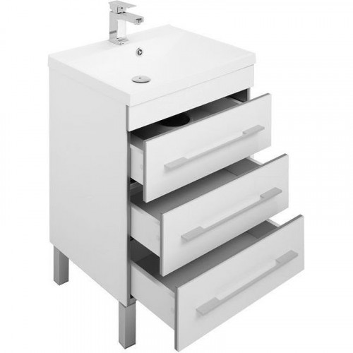 Тумба с раковиной Aquanet Верона 58 287668 Белая МДФ / ЛДСП