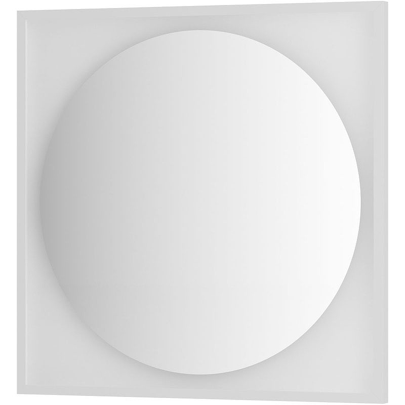 Зеркало Defesto Eclipce 80х80 DF 2228 с подсветкой 18W-4500К/в багетной раме/Без выключателя/Нейтральный белый свет/Белая рама
