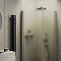 Душевой уголок Maybah Glass MGY-1293-2 800x800x1980 на монопетлях Бронза стекло сатиновое