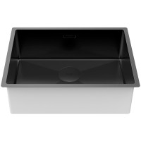Кухонная мойка Paulmark Next 58 Uni PM215844-MBN Черная матовая нержавеющая сталь встраиваемый