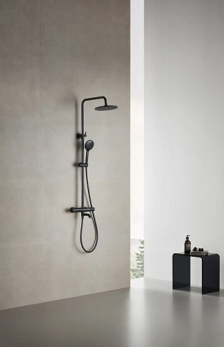 Душевая система Arrow AG3317SHMB с термостатом цвет Черный матовый
