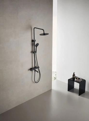 Душевая система Arrow AG3317SHMB с термостатом цвет Черный матовый