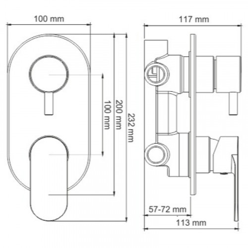 Смеситель для душа WasserKRAFT Elbe 7471 Черный матовый латунь встраиваемый