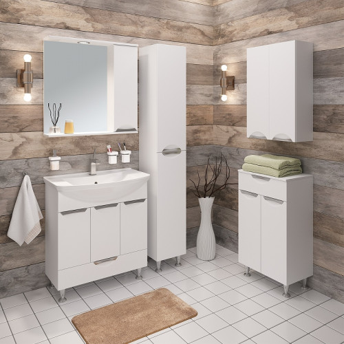 Тумба под раковину Runo Барселона 75 00000001032 Белая МДФ / ЛДСП