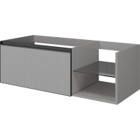 Тумба под раковину Boheme Armadi Art Quatro 6 120 790-M6-120-L-RIB-A подвесная Luna fuga профиль Антрацит МДФ / ЛДСП