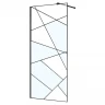 Душевая перегородка Azario Walk-in 120 AZ-271-120-MB-CGP профиль Черный матовый стекло прозрачное с графическим принтом
