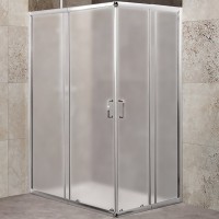 Душевой уголок BelBagno Unique 115х90 UNIQUE-AH-2-100/115-75/90-P-Cr профиль Хром стекло рифленое