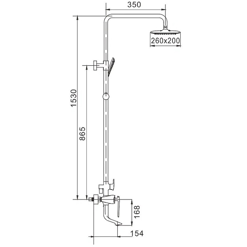 Душевая система Rose R13 R1336 Хром