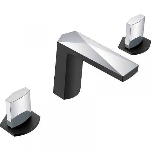 Смеситель для раковины Boheme Venturo 150-BCR-ICE Черный матовый Хром латунь