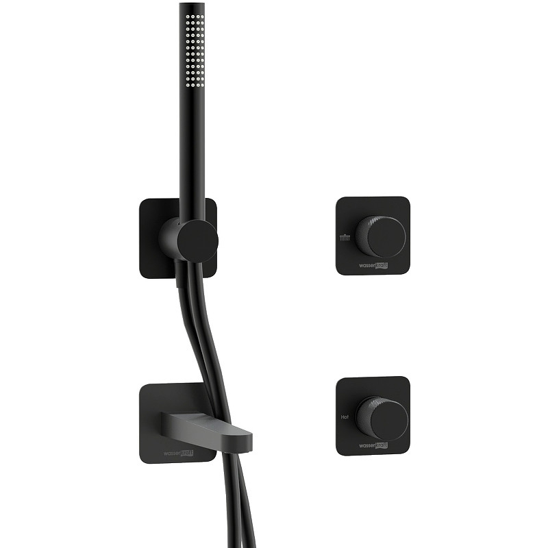 Смеситель для ванны WasserKRAFT Fulda A5251.299.301.302.242.217 Черный матовый латунь встраиваемый