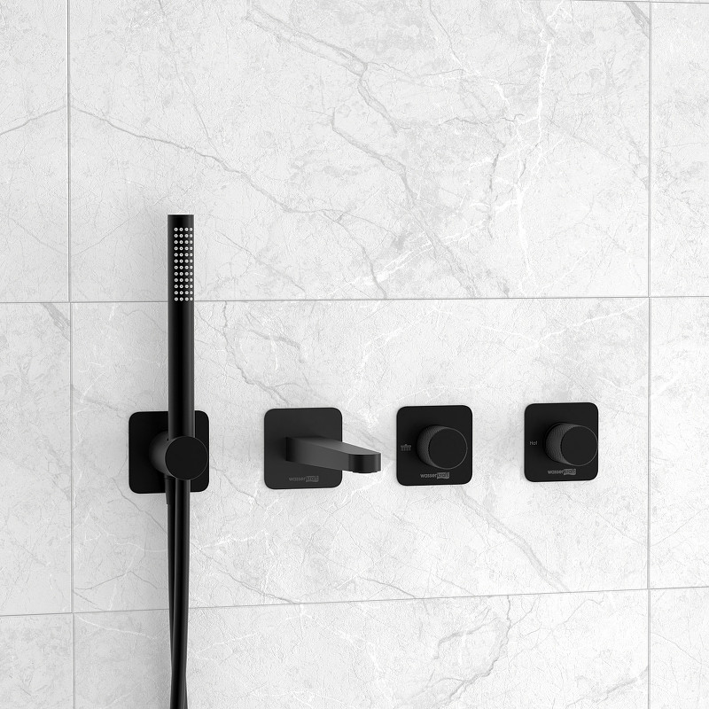 Смеситель для ванны WasserKRAFT Fulda A5251.299.301.302.242.217 Черный матовый латунь встраиваемый