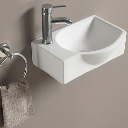 Раковина CeramaLux 40 78404R Белая фаянс подвесная