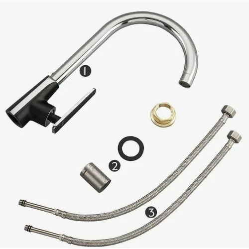 Смеситель для кухни Frap H57 F4057 Черный матовый Хром