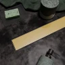 Душевой лоток Veconi Stesso Gold 600 VS600G с решеткой цвет Золото брашированное / под плитку