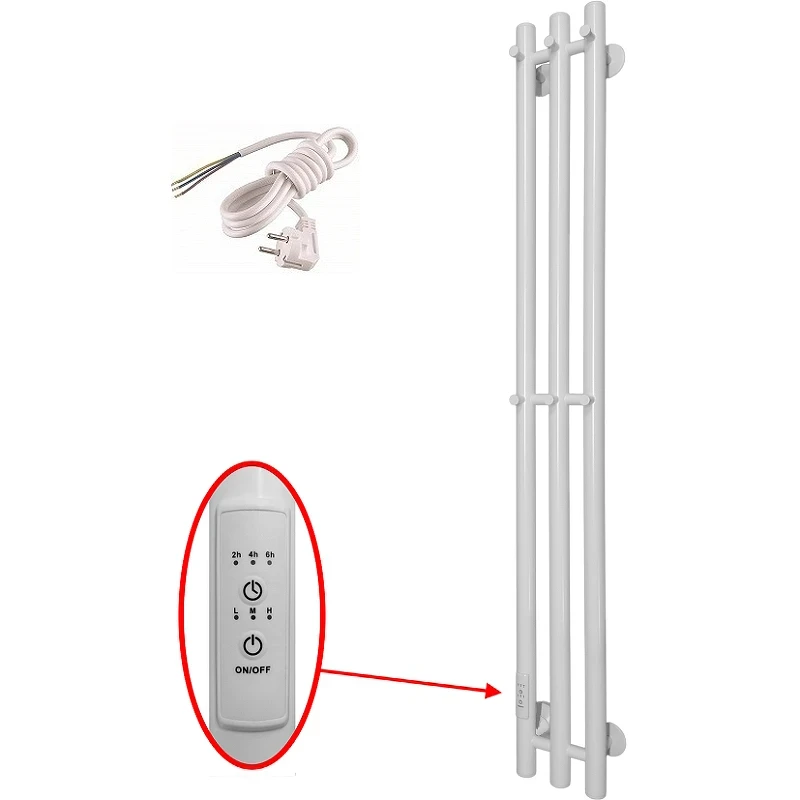 Электрический полотенцесушитель Маргроид Inaro 1200x120 Inaro-12012-1049-9016L левый Белый матовый нержавеющая сталь