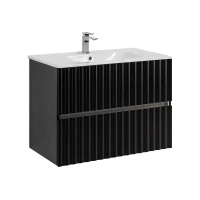 Тумба под раковину Art&Max Elegant 80 AM-ELEGANT-800-2C-SO-NM-LED подвесная цвет Черный матовый
