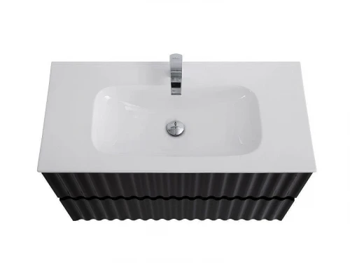 Тумба под раковину Art&amp;Max Elegant 80 AM-ELEGANT-800-2C-SO-NM-LED подвесная цвет Черный матовый