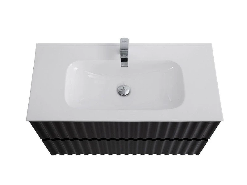 Тумба под раковину Art&Max Elegant 80 AM-ELEGANT-800-2C-SO-NM-LED подвесная цвет Черный матовый