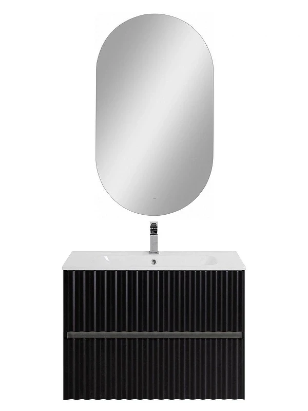 Тумба под раковину Art&Max Elegant 80 AM-ELEGANT-800-2C-SO-NM-LED подвесная цвет Черный матовый