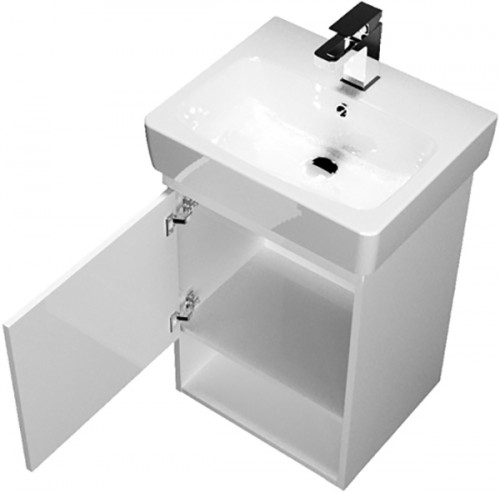 Тумба под раковину 1MarKa Tera 55 У76059 Белая глянцевая МДФ / ЛДСП