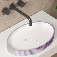 Раковина-чаша Abber Stein 50 AS2603Violett Фиолетовая искусственный камень (литьевой мрамор) накладная