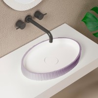 Раковина-чаша Abber Stein 50 AS2603Violett Фиолетовая искусственный камень (литьевой мрамор) накладная