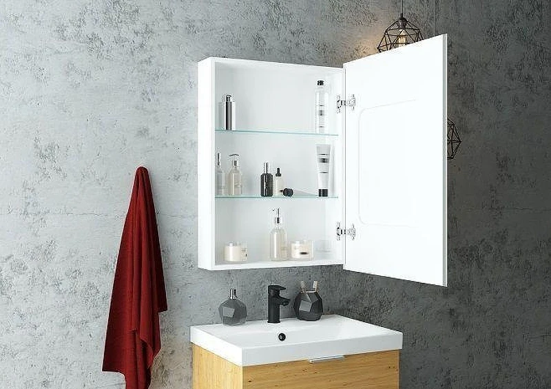 Зеркальный шкаф Art&Max Techno 55 R AM-Tec-550-800-1D-R-DS-F с подсветкой цвет Белый