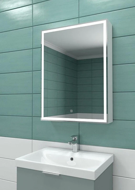 Зеркальный шкаф Art&Max Techno 55 R AM-Tec-550-800-1D-R-DS-F с подсветкой цвет Белый