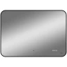 Зеркало Reflection Black View 1000х700 RF4004BV с подсветкой Черное с бесконтактным выключателем, диммером и часами МДФ / ЛДСП, стекло