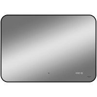 Зеркало Reflection Black View 1000х700 RF4004BV с подсветкой Черное с бесконтактным выключателем, диммером и часами МДФ / ЛДСП, стекло